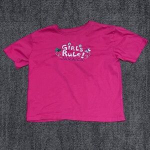 Vintage Y2K Pink Tee Girls Rule Jamaica 14/16